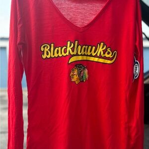 Women’s NHL Blackhawks Red Long Sleeve Tee